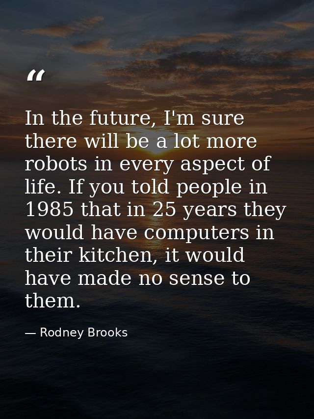 In the future, I'm sure there will be a lot more robots in every aspect of life. If you told people in 1985 that in 25 y — Rodney Brooks