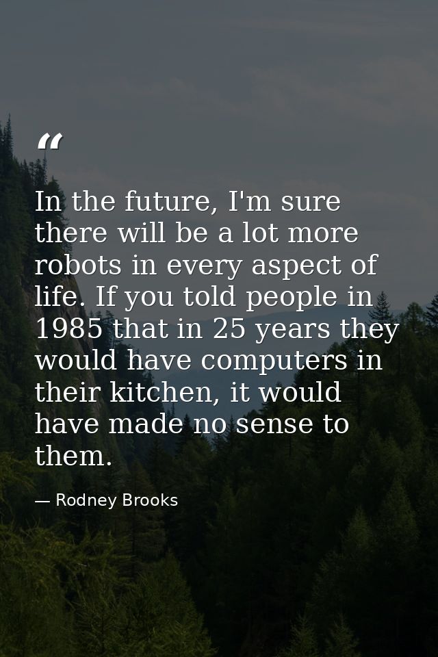 In the future, I'm sure there will be a lot more robots in every aspect of life. If you told people in 1985 that in 25 y — Rodney Brooks