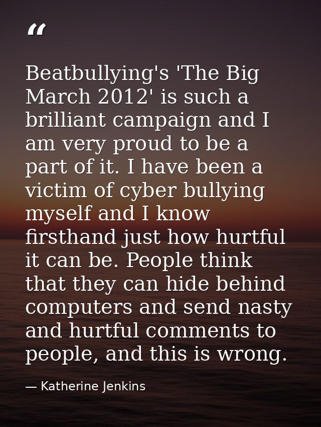 Beatbullying's 'The Big March 2012' is such a brilliant campaign and I am very proud to be a part of it. I have been a v — Katherine Jenkins