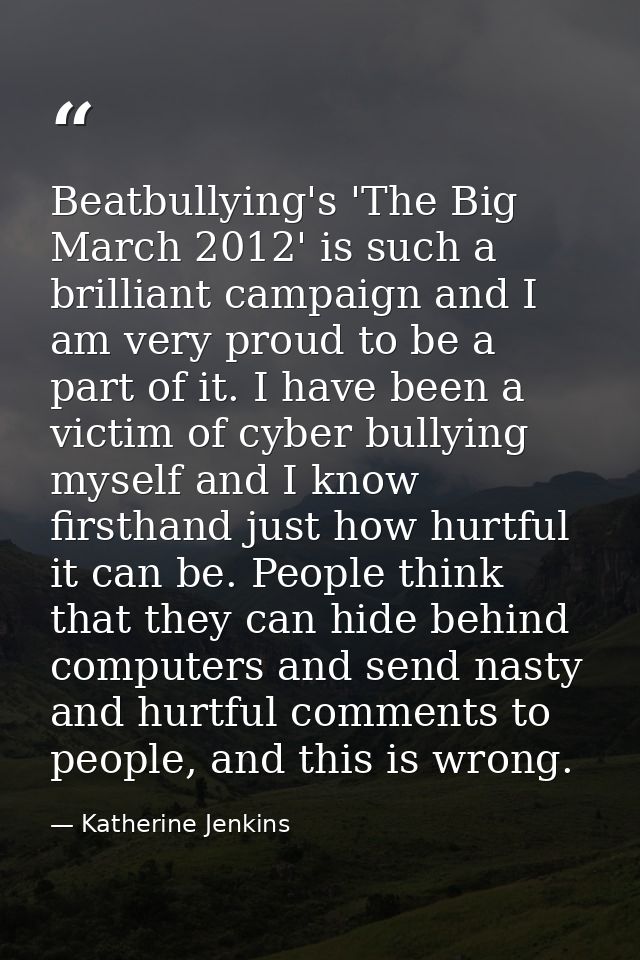 Beatbullying's 'The Big March 2012' is such a brilliant campaign and I am very proud to be a part of it. I have been a v — Katherine Jenkins