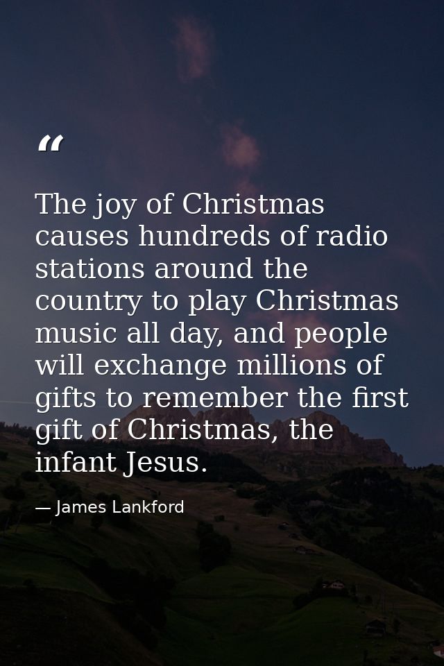The joy of Christmas causes hundreds of radio stations around the country to play Christmas music all day, and people wi — James Lankford