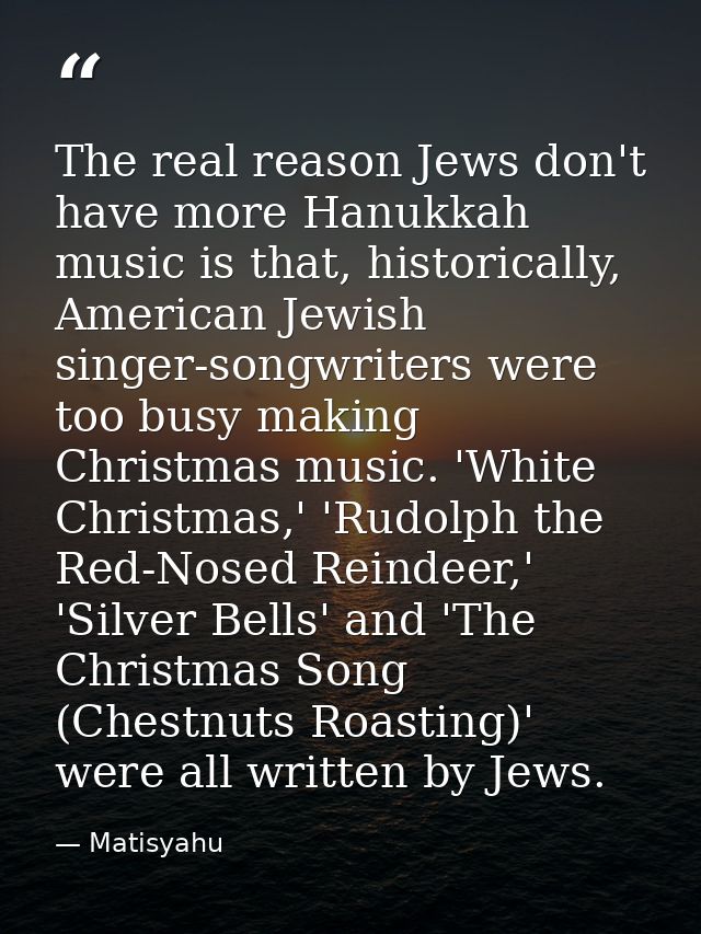 The real reason Jews don't have more Hanukkah music is that, historically, American Jewish singer-songwriters were too b — Matisyahu