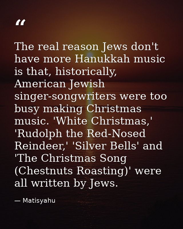 The real reason Jews don't have more Hanukkah music is that, historically, American Jewish singer-songwriters were too b — Matisyahu