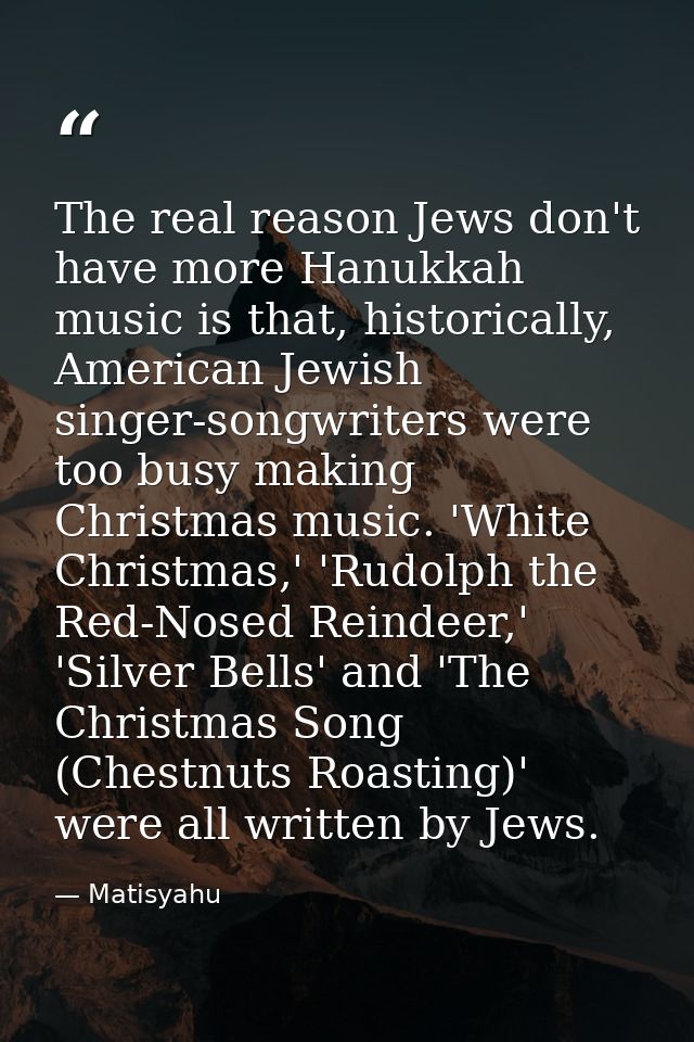 The real reason Jews don't have more Hanukkah music is that, historically, American Jewish singer-songwriters were too b — Matisyahu