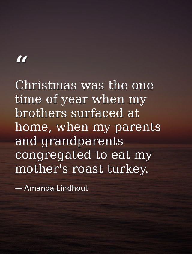 Christmas was the one time of year when my brothers surfaced at home, when my parents and grandparents congregated to ea — Amanda Lindhout