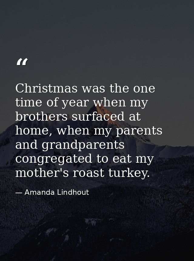 Christmas was the one time of year when my brothers surfaced at home, when my parents and grandparents congregated to ea — Amanda Lindhout