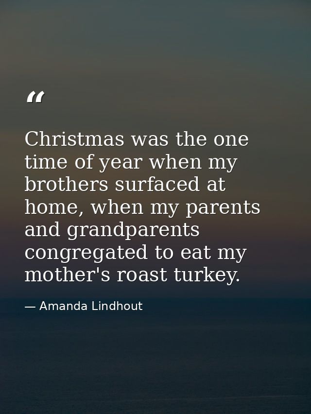 Christmas was the one time of year when my brothers surfaced at home, when my parents and grandparents congregated to ea — Amanda Lindhout