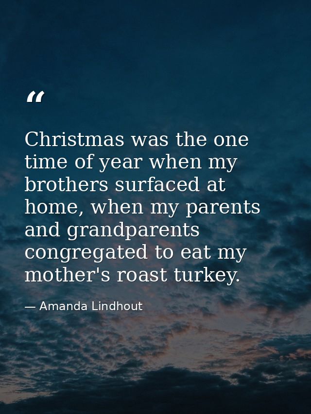 Christmas was the one time of year when my brothers surfaced at home, when my parents and grandparents congregated to ea — Amanda Lindhout