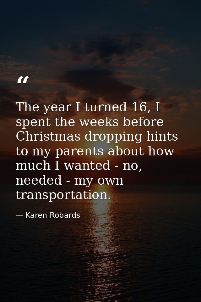 The year I turned 16, I spent the weeks before Christmas dropping hints to my parents about how much I wanted - no, need — Karen Robards