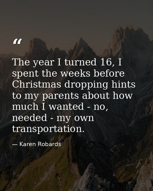 The year I turned 16, I spent the weeks before Christmas dropping hints to my parents about how much I wanted - no, need — Karen Robards