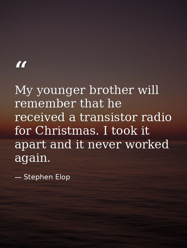 My younger brother will remember that he received a transistor radio for Christmas. I took it apart and it never worked  — Stephen Elop
