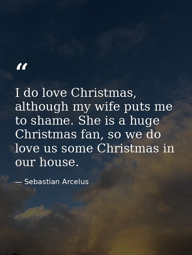I do love Christmas, although my wife puts me to shame. She is a huge Christmas fan, so we do love us some Christmas in  — Sebastian Arcelus
