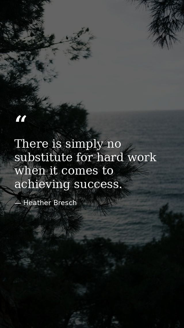 There is simply no substitute for hard work when it comes to achieving success. — Heather Bresch