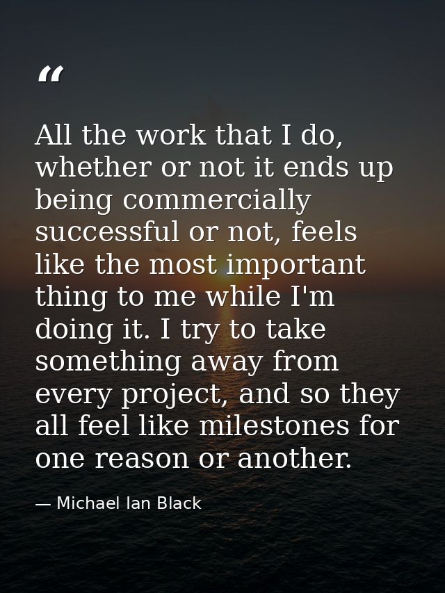 All the work that I do, whether or not it ends up being commercially successful or not, feels like the most important th — Michael Ian Black
