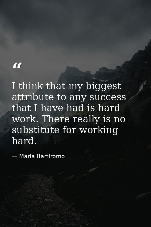 I think that my biggest attribute to any success that I have had is hard work. There really is no substitute for working — Maria Bartiromo
