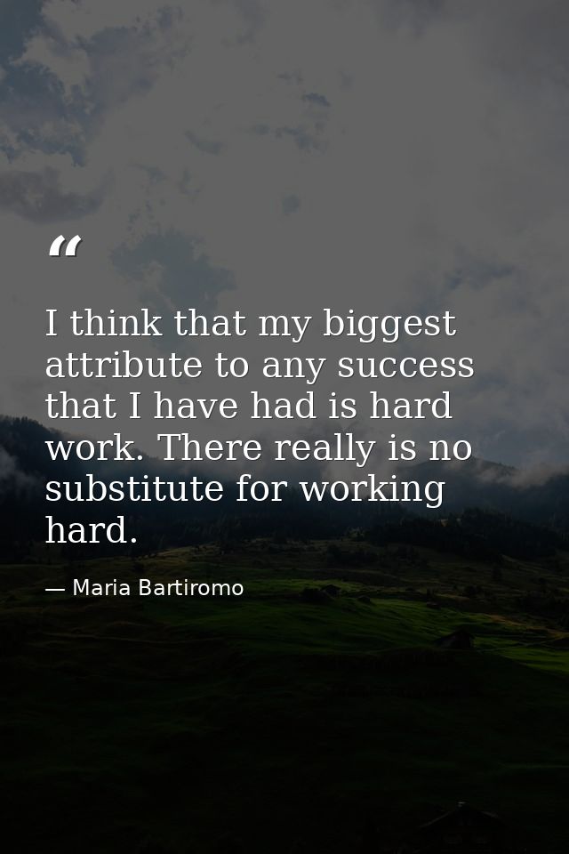 I think that my biggest attribute to any success that I have had is hard work. There really is no substitute for working — Maria Bartiromo