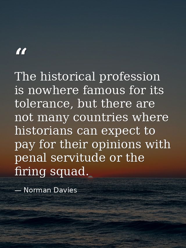 The historical profession is nowhere famous for its tolerance, but there are not many countries where historians can exp — Norman Davies