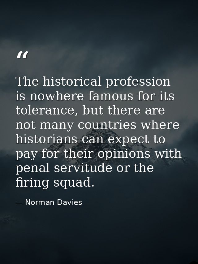 The historical profession is nowhere famous for its tolerance, but there are not many countries where historians can exp — Norman Davies