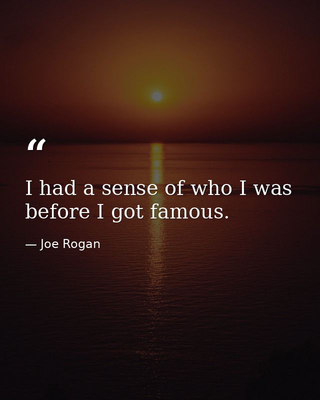I had a sense of who I was before I got famous. — Joe Rogan