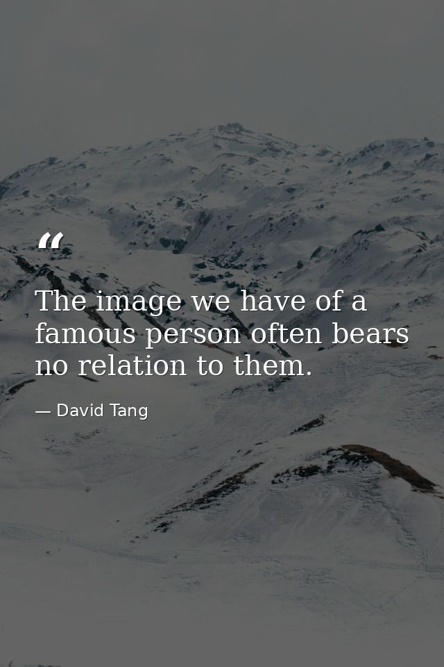 The image we have of a famous person often bears no relation to them. — David Tang