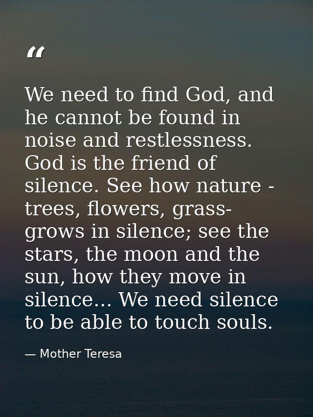 We need to find God, and he cannot be found in noise and restlessness. God is the friend of silence. See how nature - tr — Mother Teresa