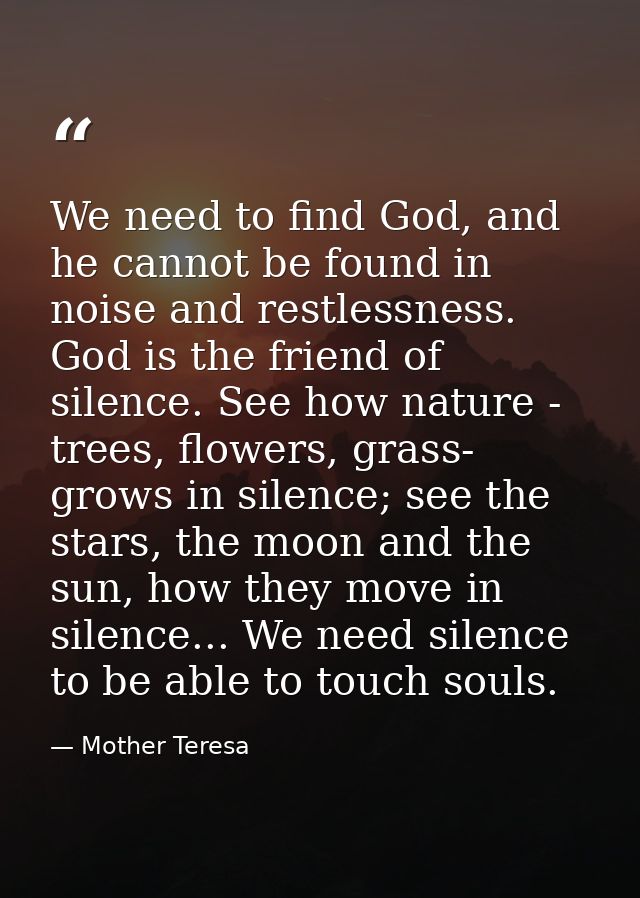We need to find God, and he cannot be found in noise and restlessness. God is the friend of silence. See how nature - tr — Mother Teresa