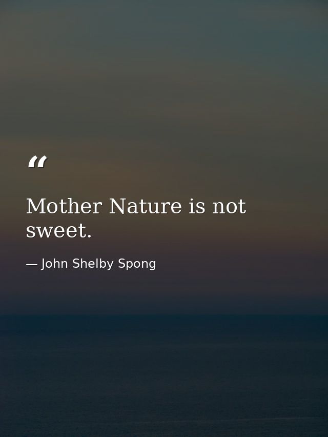 Mother Nature is not sweet. — John Shelby Spong