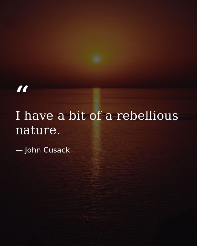 I have a bit of a rebellious nature. — John Cusack