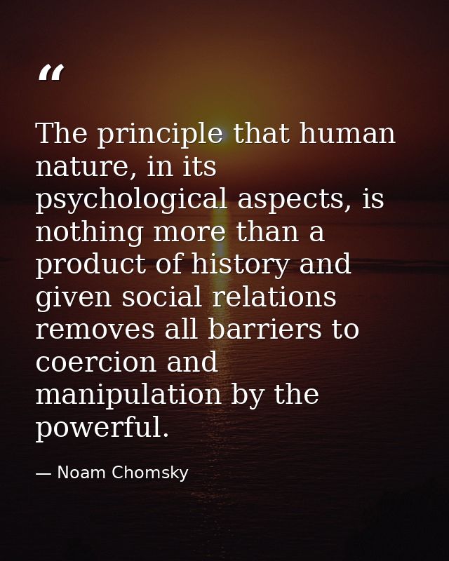 The principle that human nature, in its psychological aspects, is nothing more than a product of history and given socia — Noam Chomsky