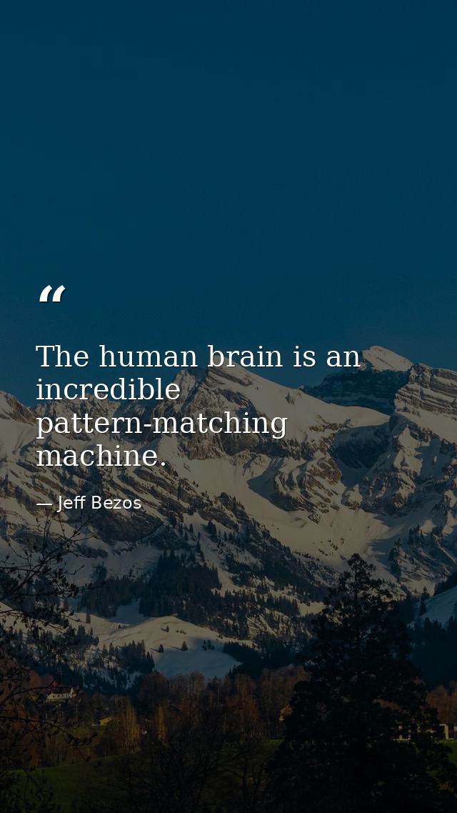 The human brain is an incredible pattern-matching machine. — Jeff Bezos