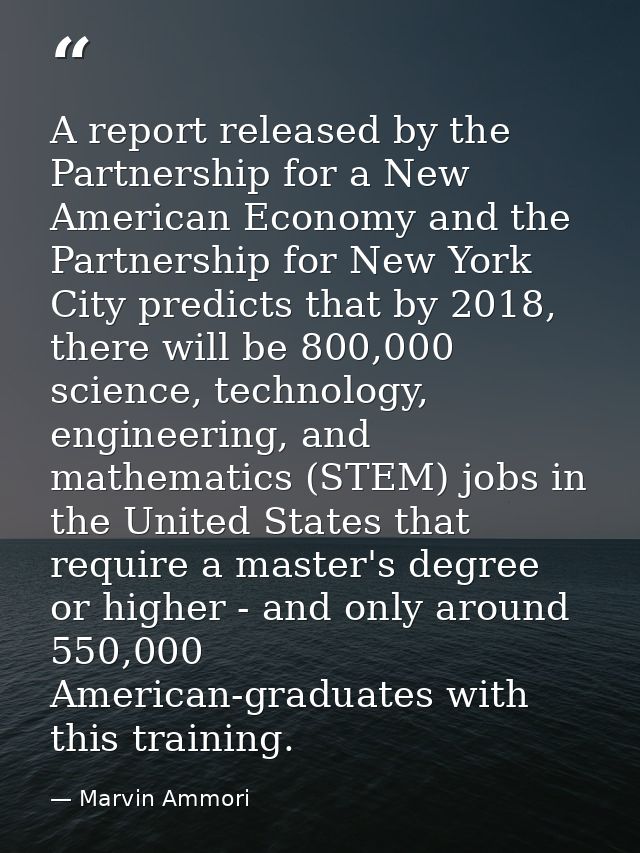 A report released by the Partnership for a New American Economy and the Partnership for New York City predicts that by 2 — Marvin Ammori