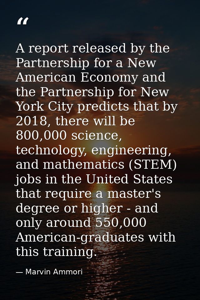 A report released by the Partnership for a New American Economy and the Partnership for New York City predicts that by 2 — Marvin Ammori