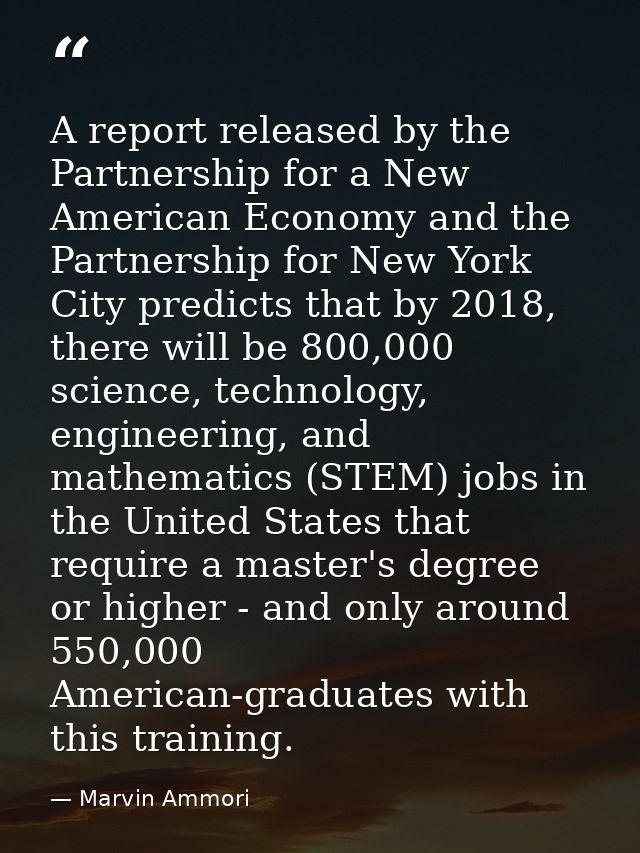 A report released by the Partnership for a New American Economy and the Partnership for New York City predicts that by 2 — Marvin Ammori