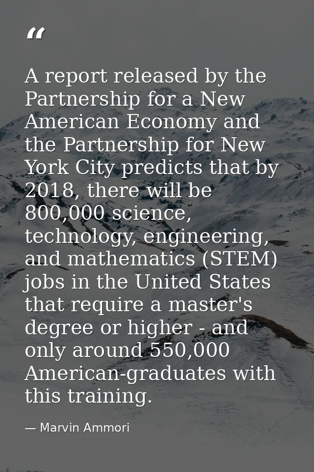 A report released by the Partnership for a New American Economy and the Partnership for New York City predicts that by 2 — Marvin Ammori