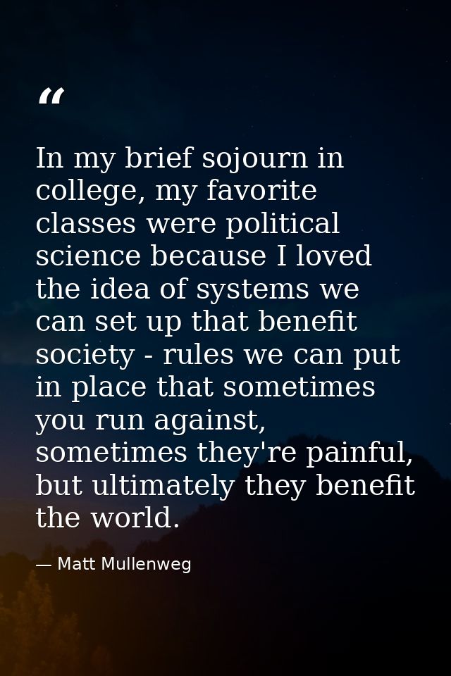 In my brief sojourn in college, my favorite classes were political science because I loved the idea of systems we can se — Matt Mullenweg