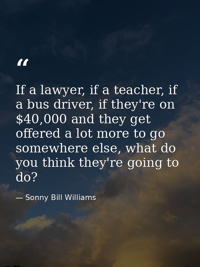 If a lawyer, if a teacher, if a bus driver, if they're on $40,000 and they get offered a lot more to go somewhere else,  — Sonny Bill Williams