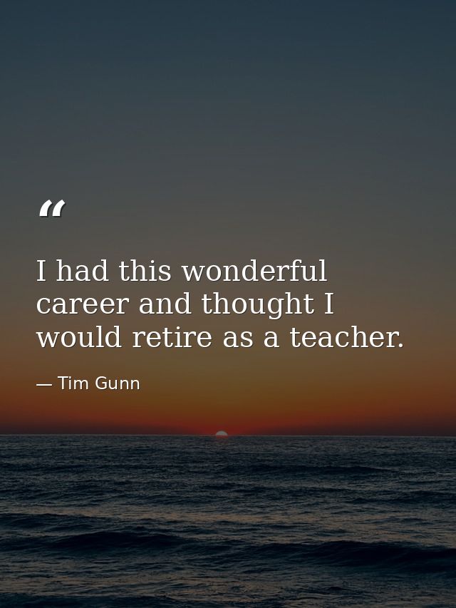 I had this wonderful career and thought I would retire as a teacher. — Tim Gunn