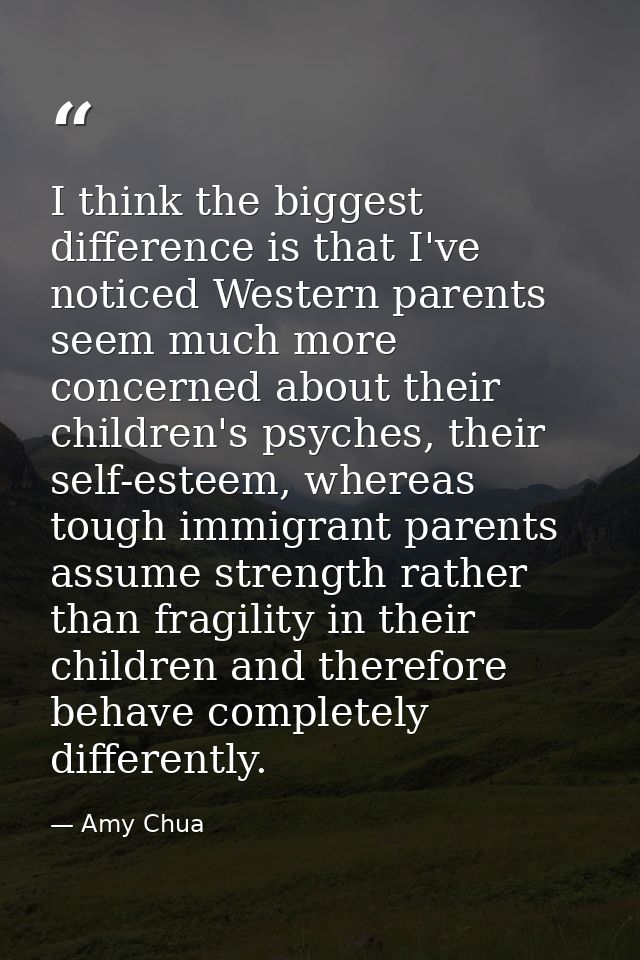 I think the biggest difference is that I've noticed Western parents seem much more concerned about their children's psyc — Amy Chua