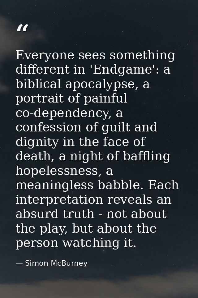 Everyone sees something different in 'Endgame': a biblical apocalypse, a portrait of painful co-dependency, a confession — Simon McBurney