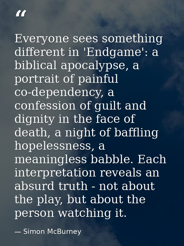 Everyone sees something different in 'Endgame': a biblical apocalypse, a portrait of painful co-dependency, a confession — Simon McBurney