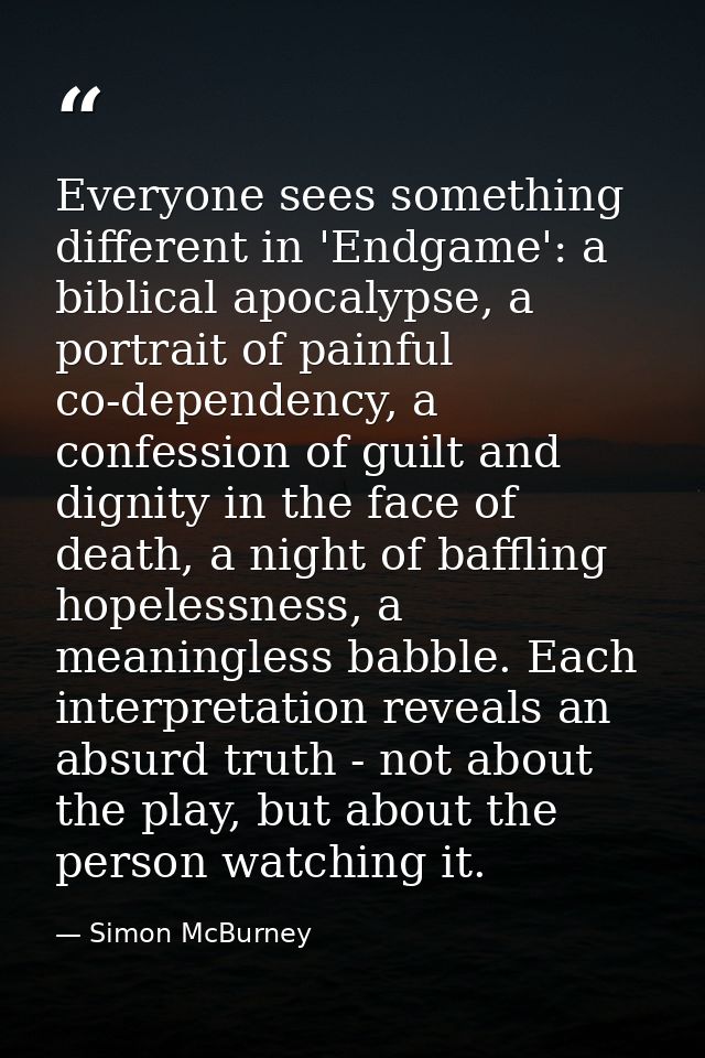 Everyone sees something different in 'Endgame': a biblical apocalypse, a portrait of painful co-dependency, a confession — Simon McBurney