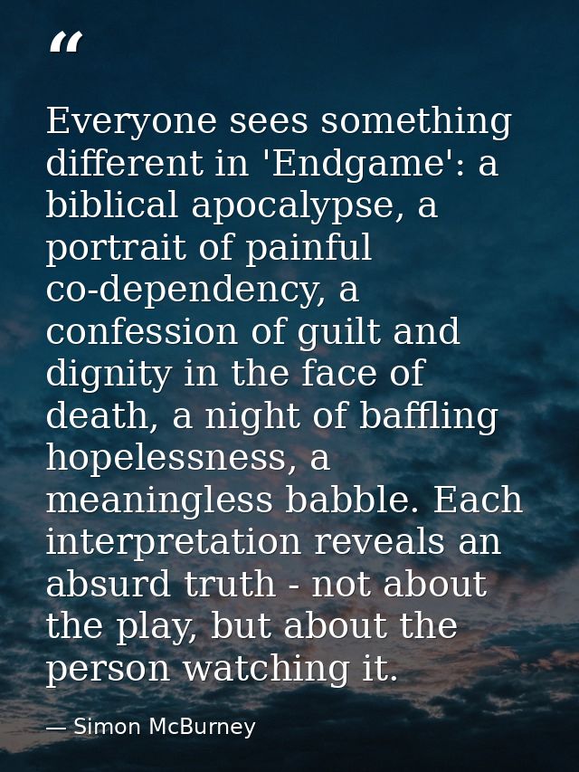 Everyone sees something different in 'Endgame': a biblical apocalypse, a portrait of painful co-dependency, a confession — Simon McBurney