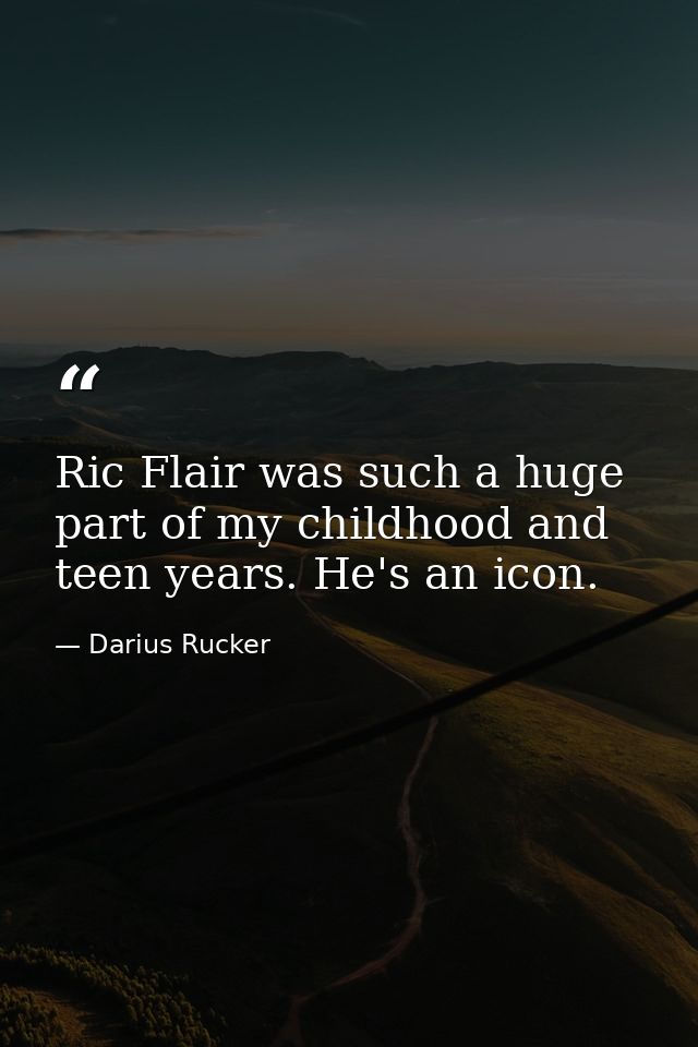 Ric Flair was such a huge part of my childhood and teen years. He's an icon. — Darius Rucker