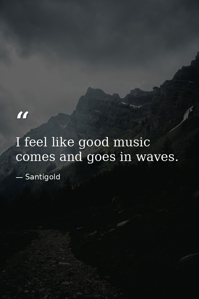 I feel like good music comes and goes in waves. — Santigold