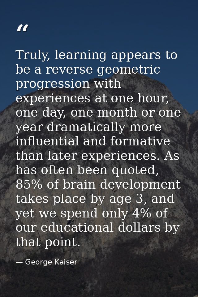 Truly, learning appears to be a reverse geometric progression with experiences at one hour, one day, one month or one ye — George Kaiser