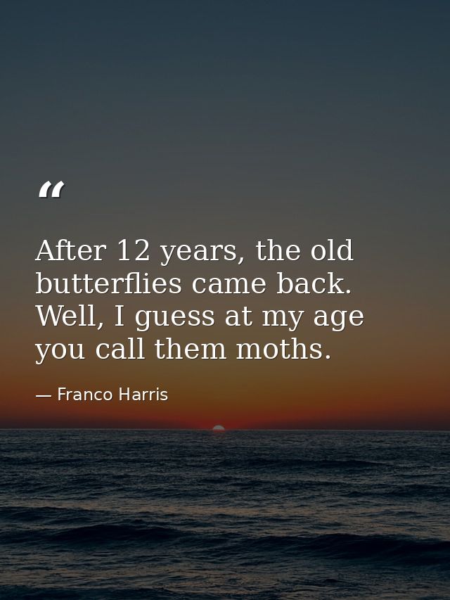 After 12 years, the old butterflies came back. Well, I guess at my age you call them moths. — Franco Harris