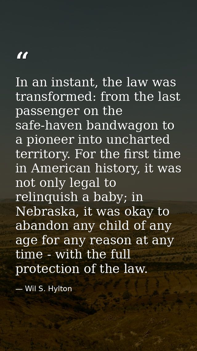 In an instant, the law was transformed: from the last passenger on the safe-haven bandwagon to a pioneer into uncharted  — Wil S. Hylton