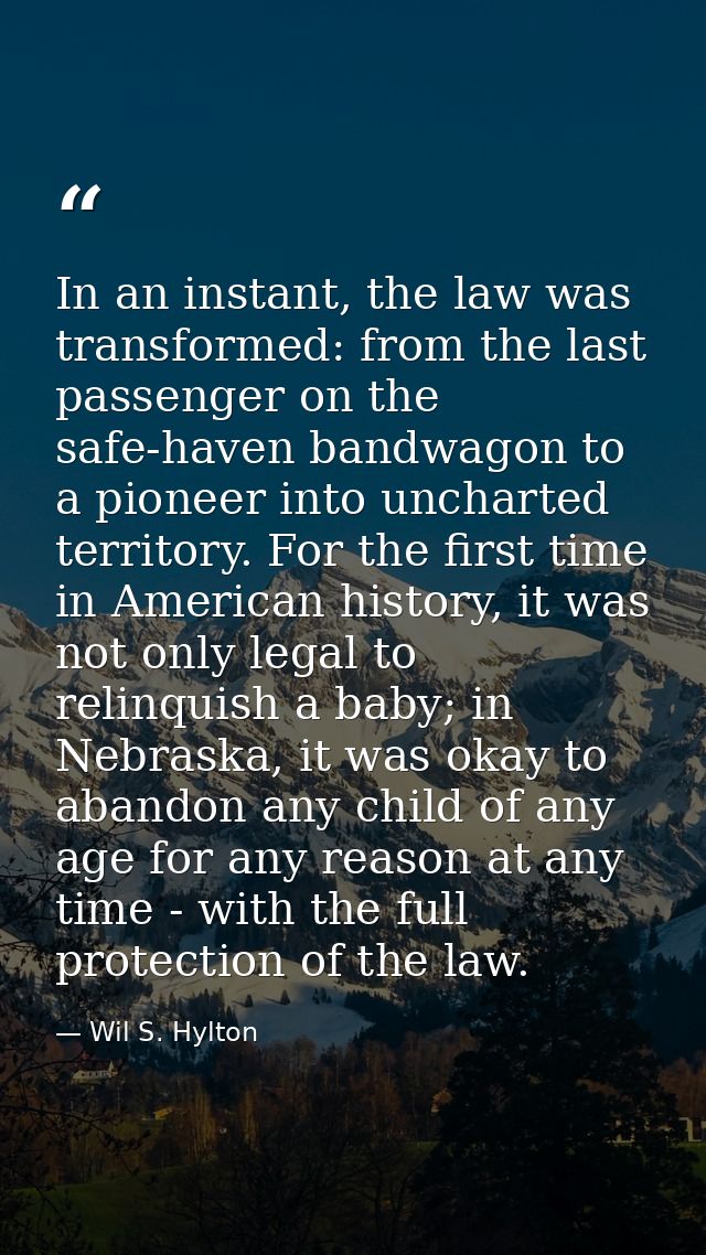 In an instant, the law was transformed: from the last passenger on the safe-haven bandwagon to a pioneer into uncharted  — Wil S. Hylton