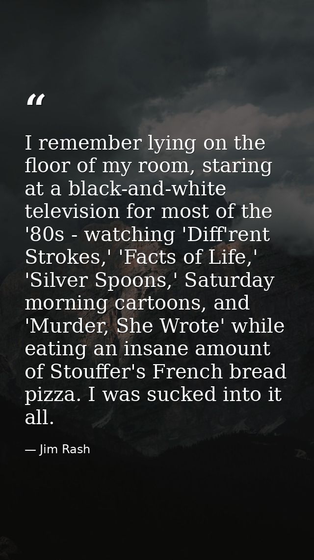 I remember lying on the floor of my room, staring at a black-and-white television for most of the '80s - watching 'Diff' — Jim Rash