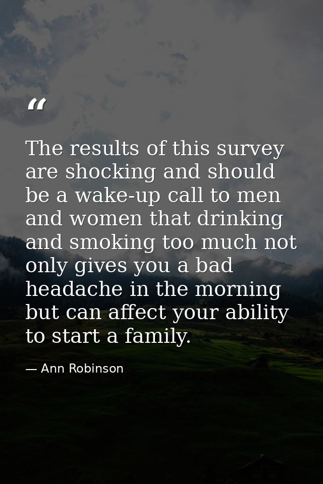 The results of this survey are shocking and should be a wake-up call to men and women that drinking and smoking too much — Ann Robinson